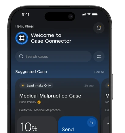 Case Connector home screen